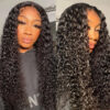 【180%】Sunber Jerry Curly Glueless Wigs 13x4 HD Transparent Lace Front Wigs 5x5 HD Lace Wig Flash Sale - 18" / 13*4 HD Lace Front-180%
