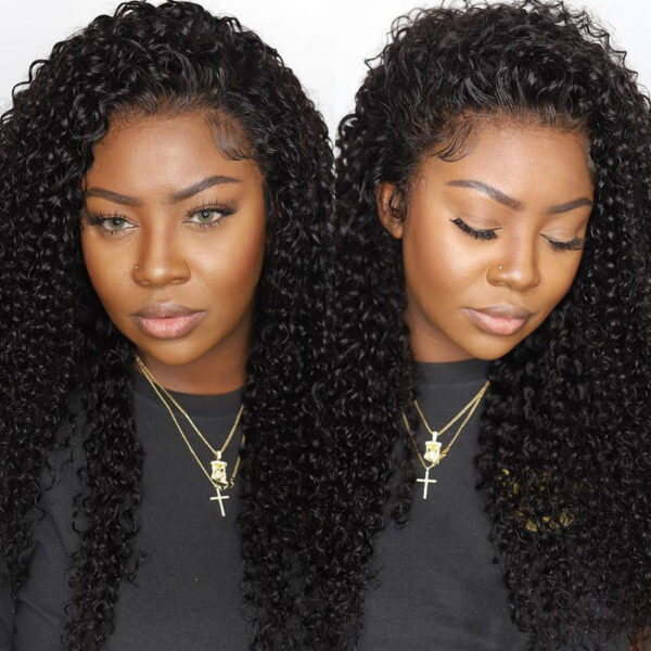 【180%】Sunber Jerry Curly Glueless Wigs 13x4 HD Transparent Lace Front Wigs 5x5 HD Lace Wig Flash Sale - 18" / 13*4 HD Lace Front-180%