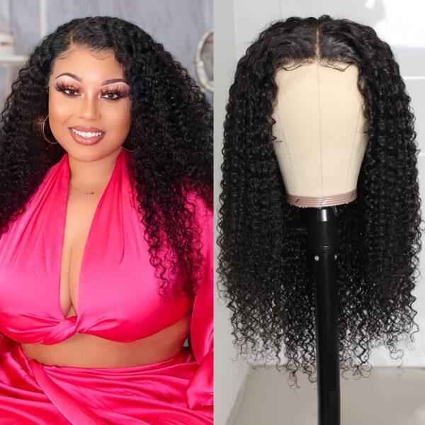 【180%】Sunber Jerry Curly Glueless Wigs 13x4 HD Transparent Lace Front Wigs 5x5 HD Lace Wig Flash Sale - 18" / 13*4 HD Lace Front-180%