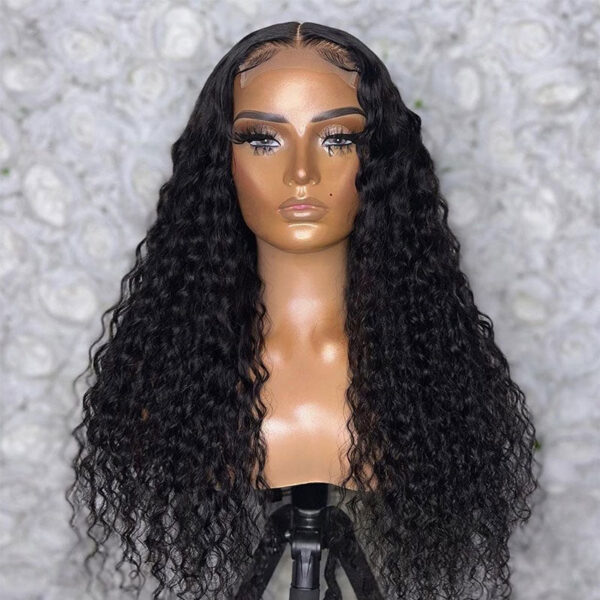 FABA Wigs Best 360 Transparent Lace Front Wigs Pre Cut Black Curly Wig - 360 Lace / 180% / 20inch