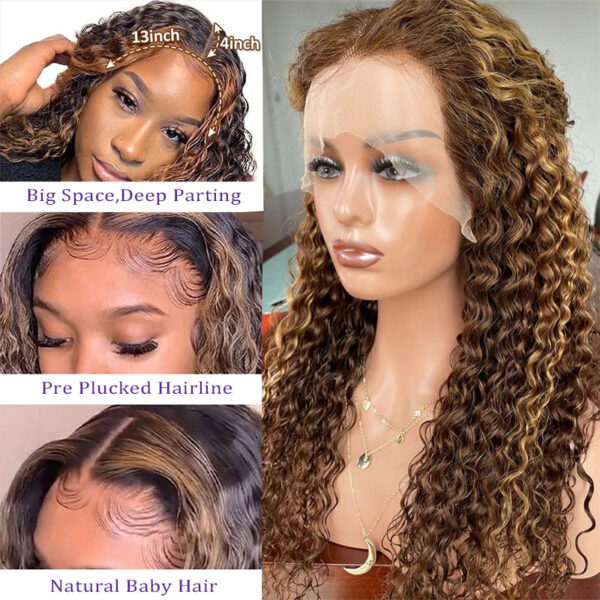 Highlight Ombre Color Wig 4x4/13x4/13x6 Transparent Frontal HD Lace Front Wig - 13x6 Lace / No / 16inch