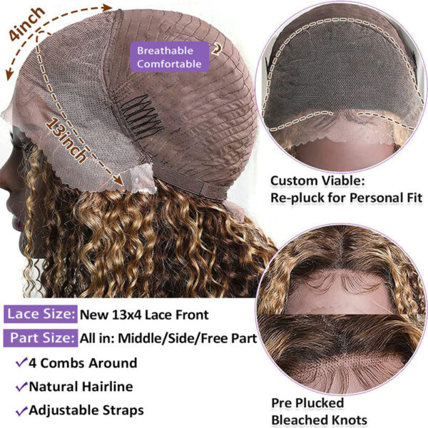Highlight Ombre Color Wig 4x4/13x4/13x6 Transparent Frontal HD Lace Front Wig - 13x6 Lace / No / 16inch