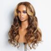 #5/27 Highlight Honey Blonde Wig Highlight Color Body Wave 4x4/13x4/13x6 Lace Wig - 13x4 Lace / Yes / 20inch