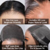 Pre-Cut Glueless Wig Natual Black Straight Human Hair Beginner Wear & Go Wigs - 4x4 Lace / 150% / 22 inch