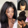 Sunber Kinky Straight Glueless Wig Invisible 5*5 HD Lace Wig Human Hair - 24 / 5*5 HD Lace-180% Density