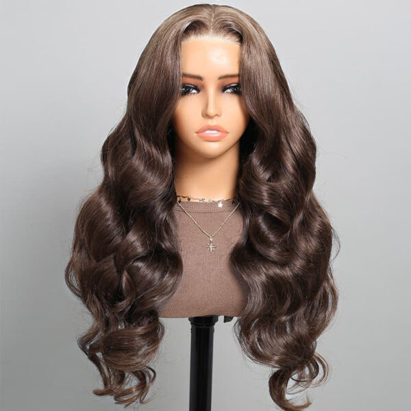 Chestnut Dark Brown Wig Body Wave Wig 4x4/13x4/13x6 Lace 180% Density Human Hair Wig - 13x4 Lace / Yes( +.00) / 30inch