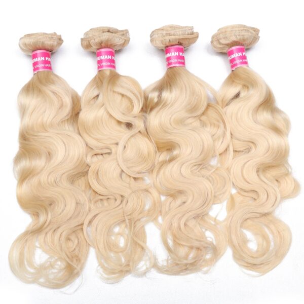 Sunber 613 Blonde Hair Weave 4 Bundles Body Wave Virgin Human Hair Extension - 12 12 12 12