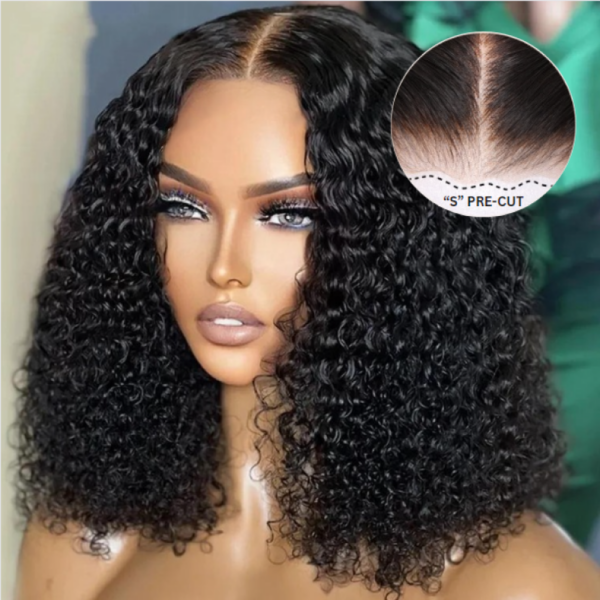 Extra 70% OFF | Sunber Curly 7×5 Bye Bye Knots Pre-Cut Lace Wigs Lace Closure Pre-Plucked Hairline Human Hair - 14 / 7*5 Bye Bye Knots-With Baby Hair