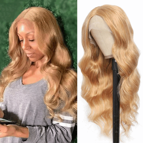 Clear Lace Body Wave 4x4/13x4/13x6 HD Lace Front Wigs 180% Density Human Hair For Honey Blonde Color - 13x6 Lace / Yes（+） / 28