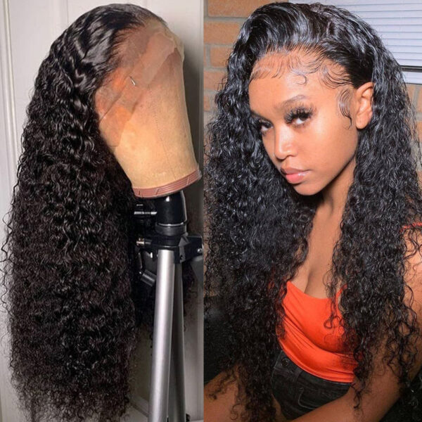 【180%】Sunber Jerry Curly Glueless Wigs 13x4 HD Transparent Lace Front Wigs 5x5 HD Lace Wig Flash Sale - 18" / 13*4 HD Lace Front-180%