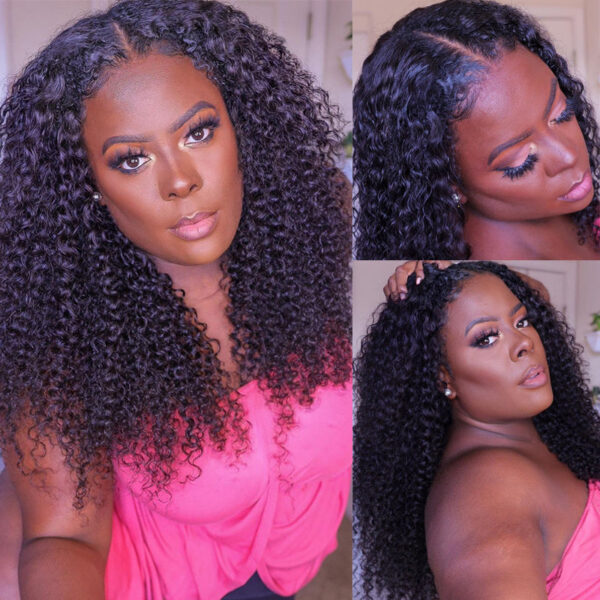 Flash Sale Sunber Effortless To Put On Curly V Part Wig Small Cap Human Hair Wig No Leave Out Glueless Upgrade U Part Wigs - 16 / M