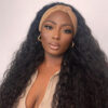 Sunber Water Wave Glueless Headband Wig Human Hair Natural Color 180% Density - 18