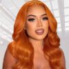 Glueless Wig Ginger Color Wig 13x4 Lace Body Wave Human Hair 180% Density Wig - 5x5 Lace / 180% / 14 inch