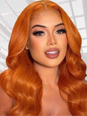 Glueless Wig Ginger Color Wig 13x4 Lace Body Wave Human Hair 180% Density Wig - 5x5 Lace / 180% / 20 inch