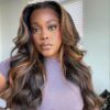 1B/30 Wig Balayage Highlight Body Wave Wig Pre-plucked HD Lace Front Wig - 13x6 Lace / Yes( +.00) / 30inch