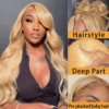 Clear Lace Body Wave 4x4/13x4/13x6 HD Lace Front Wigs 180% Density Human Hair For Honey Blonde Color - 13x6 Lace / Yes（+） / 28