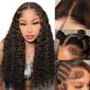 Wear Go Pre-Cut Lace Black With Copper Color Curly Breathable Cap Glueless Wig - 4x4 Lace / 180% / 20 inch