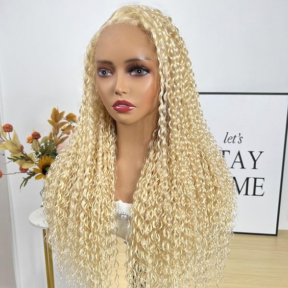 Pre-Cut Lace Wear Go Glueless Wig 613 Blonde Pure Color Curly Breathable - 4x4 Lace / 180% Density / 28 inch