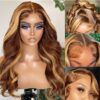 #5/27 Highlight Honey Blonde Wig Highlight Color Body Wave 4x4/13x4/13x6 Lace Wig - 13x4 Lace / Yes / 20inch
