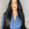 clip-in hair extensions #1 jet black. - 16" / Classic