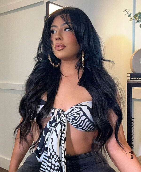 clip-in hair extensions #1 jet black. - 16" / Classic