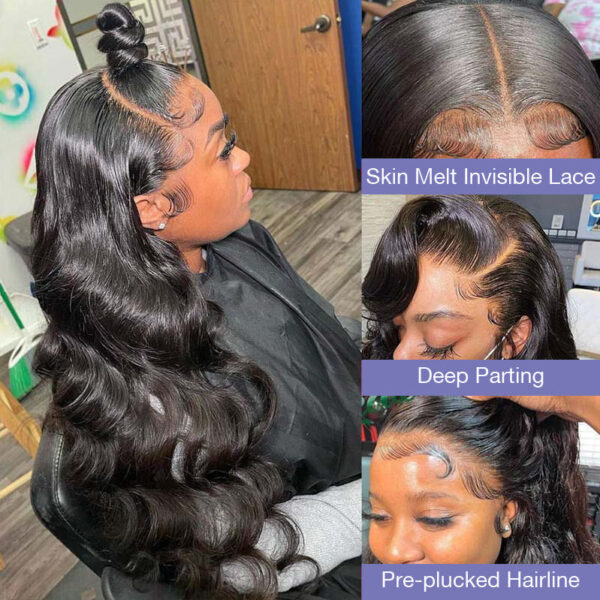 Pre-Cut Black Body Wave Wig 4x4/13x4/13x6 HD Lace Front Wigs 100% Human Hair Wig - 13x4 Lace / Yes（+） / 26
