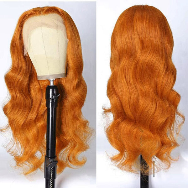 Glueless Wig Ginger Color Wig 13x4 Lace Body Wave Human Hair 180% Density Wig - 5x5 Lace / 180% / 14 inch
