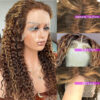 Highlight Color Water Wave Wig 180% Density 4x4 Lace Frontal HD Lace Wig - 4x4 Lace / NO / 22inch