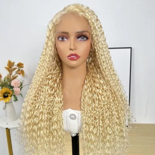 Pre-Cut Lace Wear Go Glueless Wig 613 Blonde Pure Color Curly Breathable - 4x4 Lace / 180% Density / 28 inch
