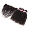 Malaysian Curly Hair Weave 3 Bundles with 13*4 Lace Frontal 100% Virgin Hair Extensions - 22 24 26+20