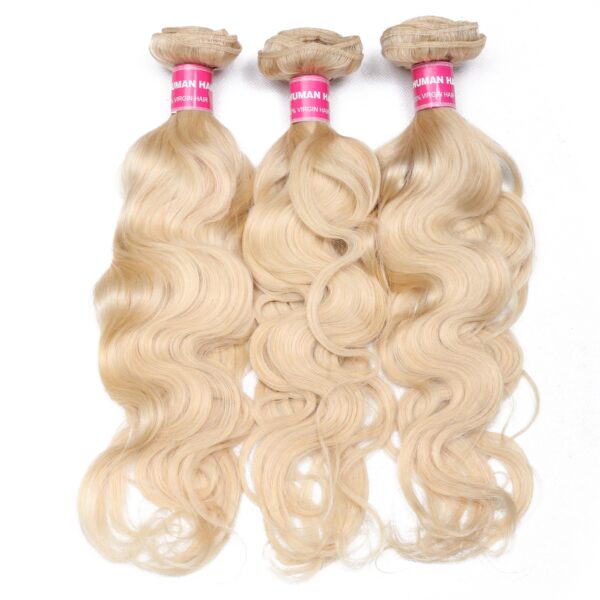 Sunber Hair Blonde 613 Hair Weave 3 Bundles Body Wave Virgin Human Hair Weft - 14 16 18