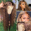 Highlight Color Water Wave Wig 180% Density 4x4 Lace Frontal HD Lace Wig - 4x4 Lace / NO / 22inch