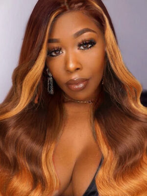 Ombre #4/30 Highlight Color Body Wave Lace Wig 4x4/13x4/13x6 Lace Front Wig - 13x4 Lace / 150% / 18inch