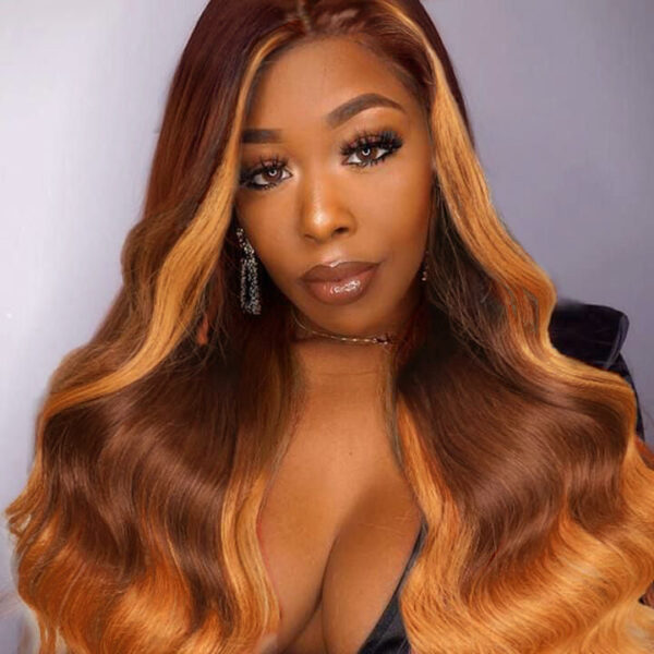 Ombre #4/30 Highlight Color Body Wave Lace Wig 4x4/13x4/13x6 Lace Front Wig - 13x6 Lace / 150% / 26inch