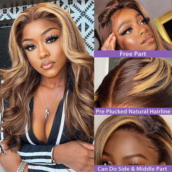 Faba Honey Blonde Wig Piano Color Body Wave Wig 360 HD Lace Front Wig - 360 Lace / 150% / 28inch