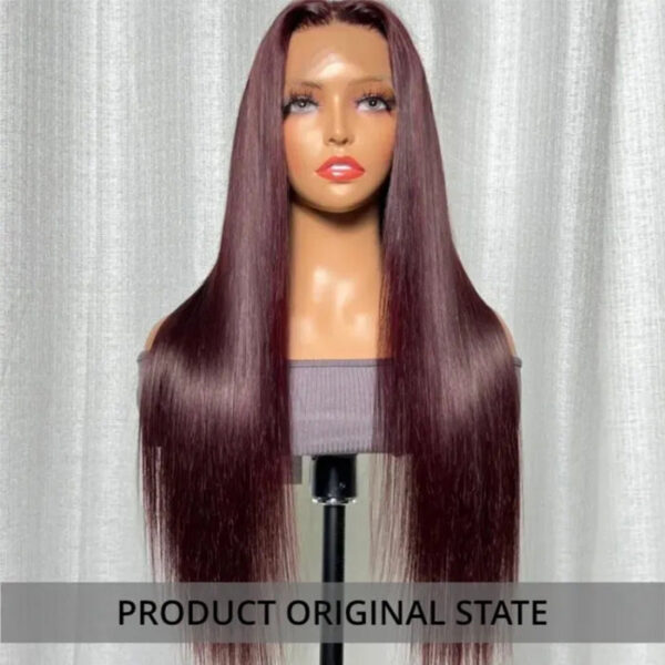 Deep Purple Pure Color New Arrival Straight wig 180% Density 13x4 Transparent Frontal HD Lace Wig - 16inch
