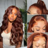 Reddish Brown Wig Body Wave Wig 180% Density 360 Closure Lace Wig - 360 Lace / 180% / 14inch
