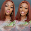 0 OFF Sunber Kinky Straight 13*4 Pre-Everything Wig Ginger Copper Red Highlight Lace Front Wigs - 16 / 13x4 Lace-Kinky Straight