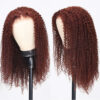 Sunber Kinky Curly Reddish Brown 6x4.75 Pre-Cut Lace Closure Wig Human Hair Glueless Wig - 24 / 6*4.75 Pre-Cut-With Baby Hair / 150%