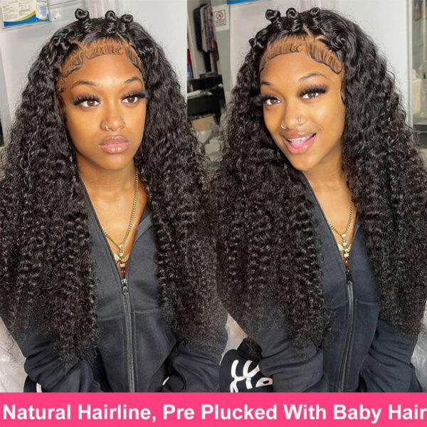 Flash Sale 0 Off Sunber Afro Kinky Curly 5x5 HD Transparent Lace Closure Wig 180% Density Glueless Human Hair Wig - 28