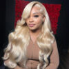 #613 Blonde Body Wave 360 Transparent Lace Front Wigs - 360 Lace / 150% / 26inch