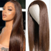Brown Straight 360 Transparent Lace Front Wigs 180% Density - 360 Lace / 150% / 20inch
