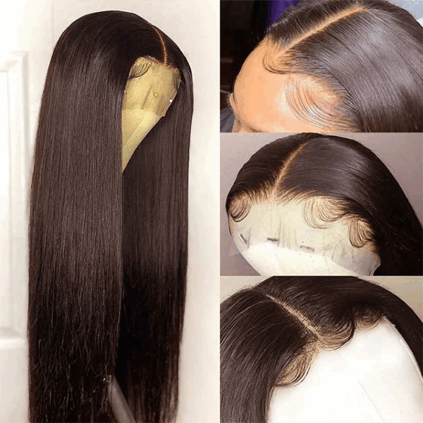 Brown Straight 360 Transparent Lace Front Wigs 180% Density - 360 Lace / 150% / 20inch