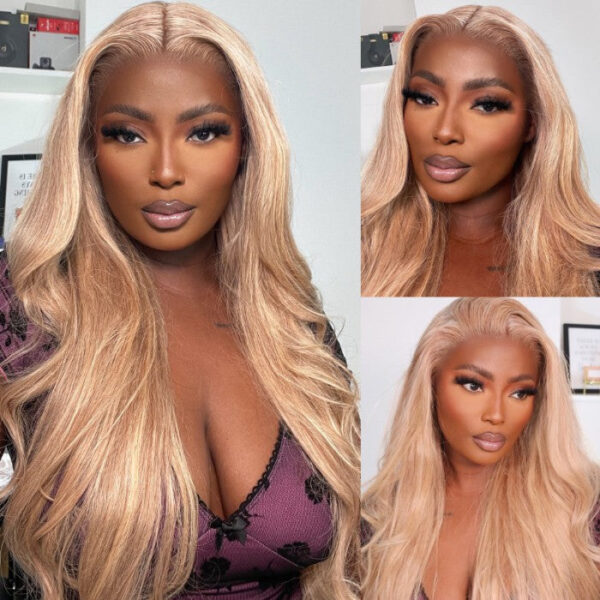 Extra 70% Off Sunber Layered Cut Dusty Blonde Body Wave Pre-Everything 13X4 Frontal Human Hair Wigs - 22