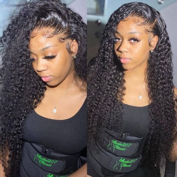 【180%】Sunber Jerry Curly Glueless Wigs 13x4 HD Transparent Lace Front Wigs 5x5 HD Lace Wig Flash Sale - 18" / 13*4 HD Lace Front-180%