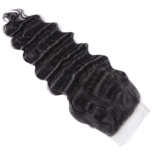 Sunber Hair Brazilian Loose Deep Wave 3 Bundles Hair with 4*4 Lace Closure Deals - 16 18 20+16