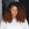 T1B/30 Ombre Wig Curly Wig 150% Density 4*4/13*4/13*6 Lace Front Wig 100% Human Hair Wig - 4x4 Lace / NO / 20inch