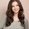 front lace human wig - 18" medium brown.