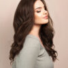front lace human wig - 18" medium brown.