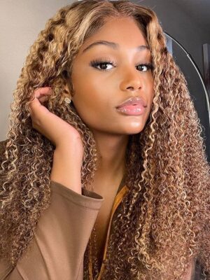 Highlight Ombre Color Wig 4x4/13x4/13x6 Transparent Frontal HD Lace Front Wig - 13x4 Lace / Yes( +.00) / 24inch